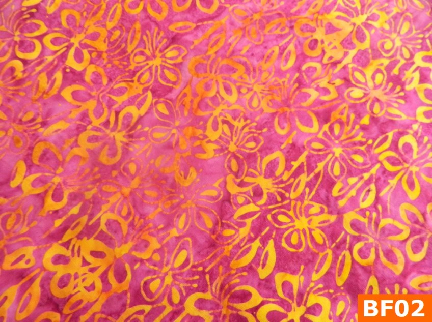 Warm Fleece Lined Winter Bandana With Batik Pink Yellow Floral