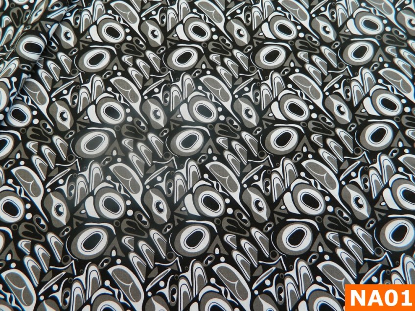 Warm Fleece Lined Winter Bandana With Black And White Native Abstract