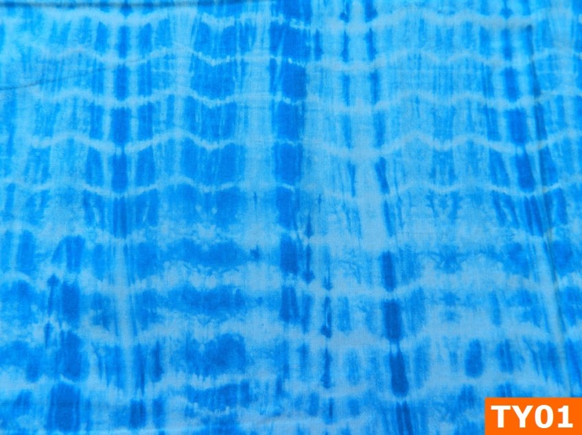 Warm Fleece Lined Winter Bandana With Blue Tie Dye