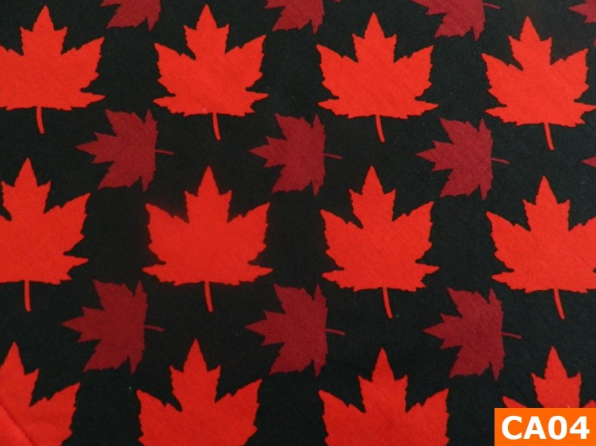 Warm Fleece Lined Winter Bandana With Maple Leaves On Black