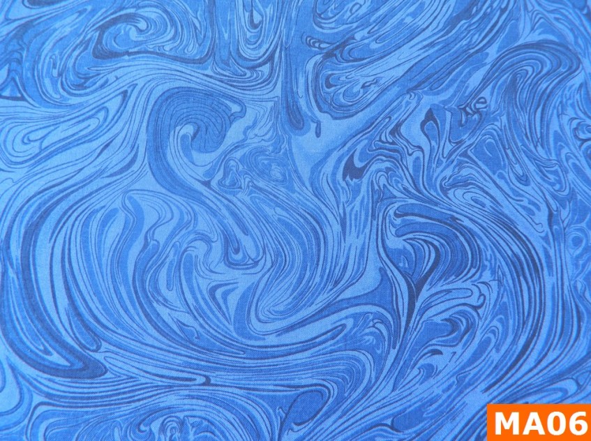 Warm Fleece Lined Winter Bandana With Navy Blue Marble