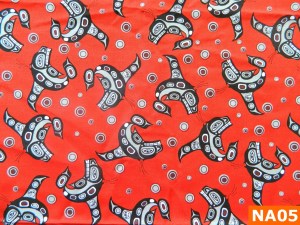 Warm Fleece Lined Winter Bandana With Native Red Salmon