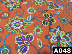 Native Beaded Flower Orange fabric 100% cotton Canadian custom made welding hats for Tradespeople