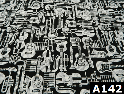 Black And White Guitars fabric 100% cotton Canadian custom made welding hats for Tradespeople who love music designs PPE