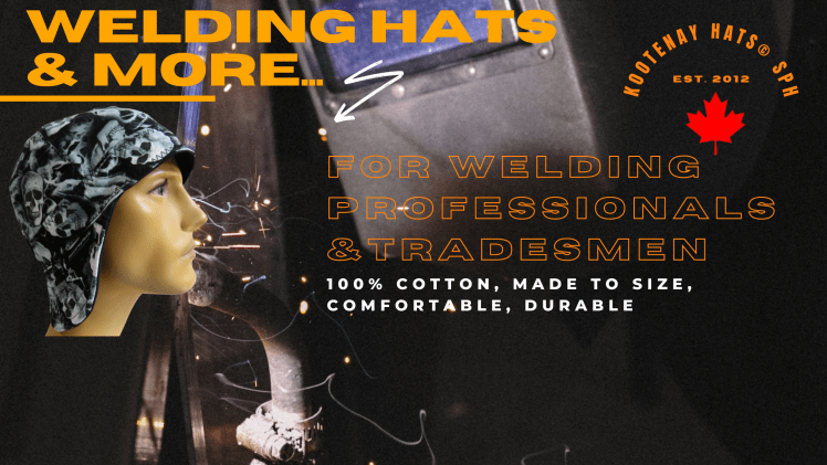 Canada-Reversible-Welding-Hats-Caps Hard-Hat-Liners-100-Cotton-Made-To-Size-For-Professional-Welders-Tradesmen-And More.. Do Rags Safety Scarves Baby Kids Welding hats photo-Sidney-Pearce-on-unplash-person-in-helmet-weldin