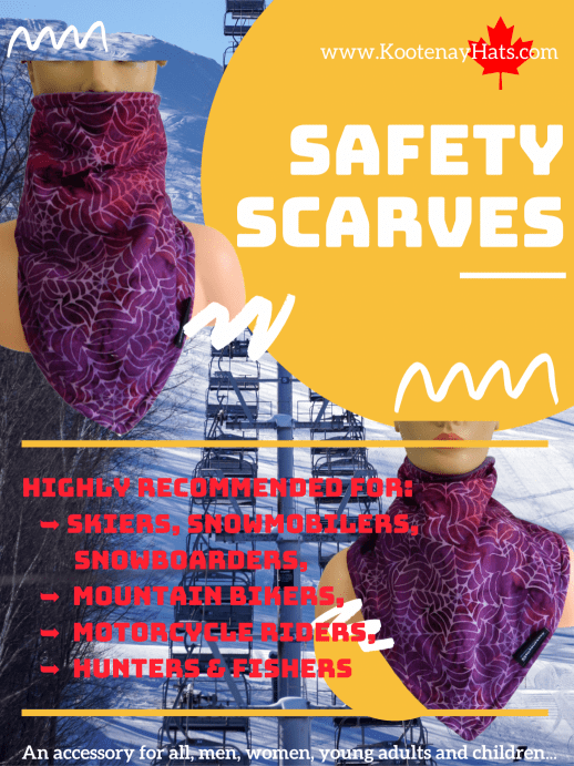 Canadian Made Fkeece Lined Safety Scarves keep you warm around the neck, chest, face, nose and mouth in the cold environment, and is perfect for recreationers.