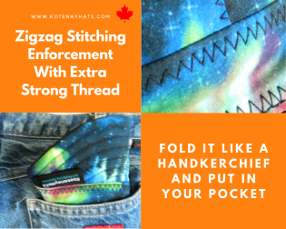 Our durable welding hats has zigzag stitching enforcement with extra strong thread. Fold it like a handkerchief and put it in your pocket. Treat it like your buddy and never leave home without it www. KootenayHats.com