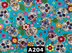 Candy Skulls Blue 100% Cotton Canadian Custom Made Welding Hats For Tradespeople www.KootenayHats.com