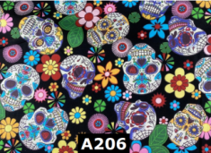 Candy Skulls Black 100% Cotton Canadian Custom Made Welding Hats For Tradespeople www.KootenayHats.com