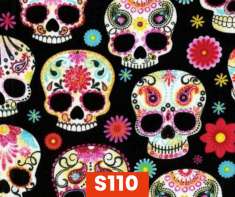 S110 Colorful Skulls Fleece Lined Fall Winter Safety Scarf Bandana To Keep Warm Safe Productive In Cold Environment Custom Made For Tradespeople Families And Friends In Cold Environment Made Perfect Gifts www.kootenayHats.com
