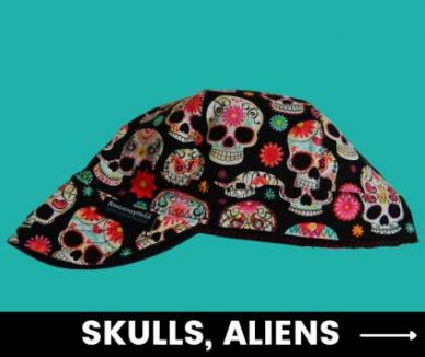 Skulls Aliens Custom Welding Hats Welders Caps, Hard Hat Liner Skull Cap Beanie For Welders Tradesmen Construction Castlegar BC Canada
