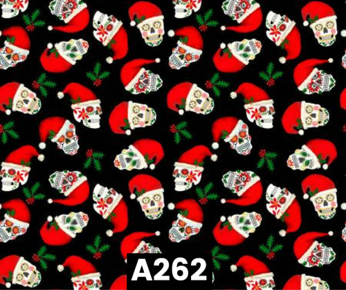 A262 Christmas Sugar Skulls 100% Cotton Canadian Custom Made Welding Hats For Tradespeople www.KootenayHats.com