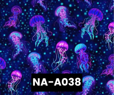 NA-A038 Midnight Bioluminescent Jellyfish 100% Cotton Canadian Custom Made Welding Hats For Tradespeople www.KootenayHats.com