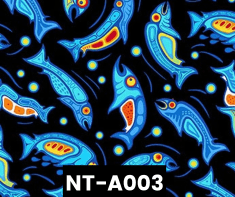 NT-A003 Healing Waters Ojibway Fish On Black 100% Cotton Canadian Custom Made Welding Hats For Tradespeople www.KootenayHats.com