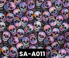 SA-A011 Skulls Purple On Black 100% Cotton Canadian Custom Made Welding Hats For Tradespeople www.KootenayHats.com