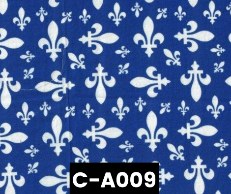 C-A009 White Fleur-de-lis On Blue 100% Cotton Canadian Custom Made Welding Hats For Tradespeople www.KootenayHats.com